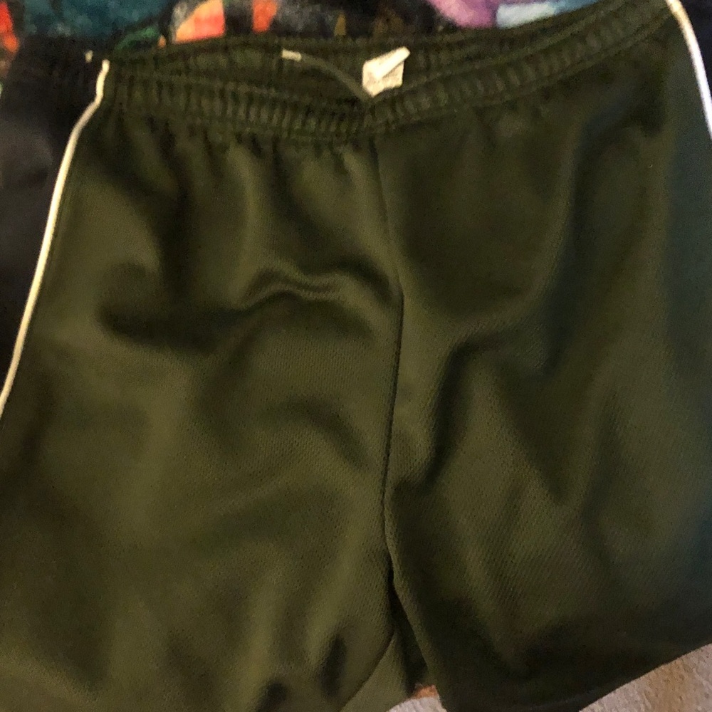 Classic mens Athletic Shorts - Olive Green with White Trim